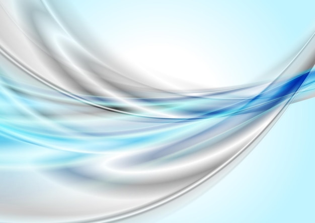 Las ondas suaves azul-gris brillantes fondo abstracto