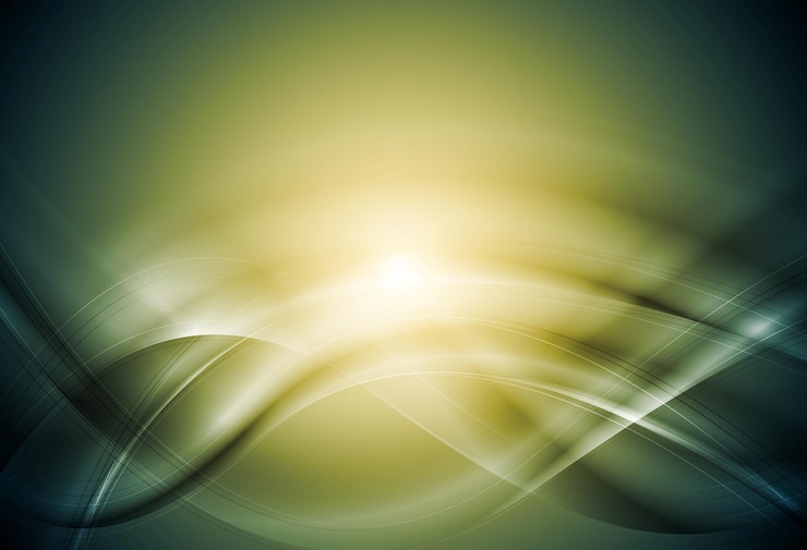 Vector ondas vectoriales abstractas borrosas de color verde