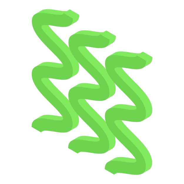 Las ondas verdes forman un patrón isométrico abstracto