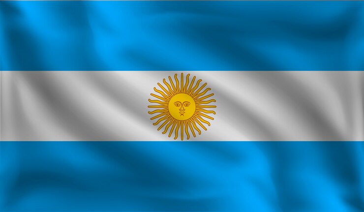 Ondeando la bandera argentina, la bandera de argentina