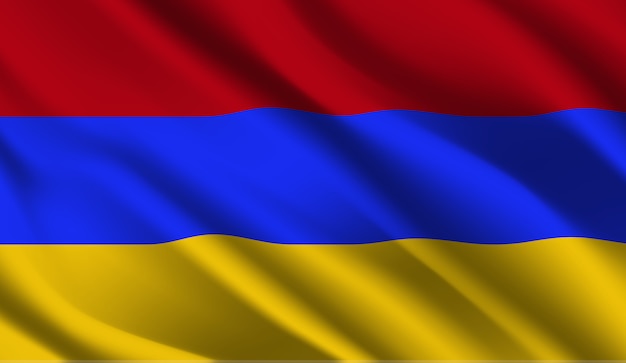 Vector ondeando la bandera de armenia. ondeando la bandera de armenia resumen antecedentes