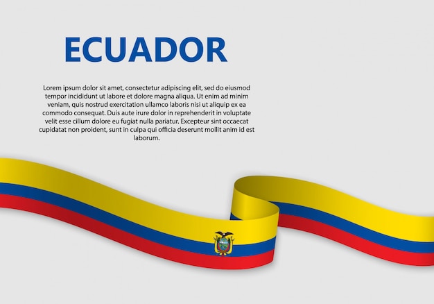 Ondeando bandera de bandera de ecuador