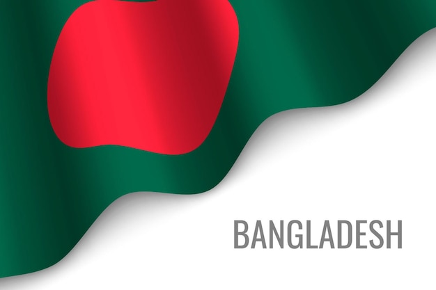 Ondeando la bandera de bangladesh.