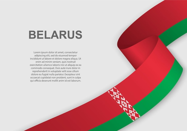 Ondeando la bandera de Bielorrusia.