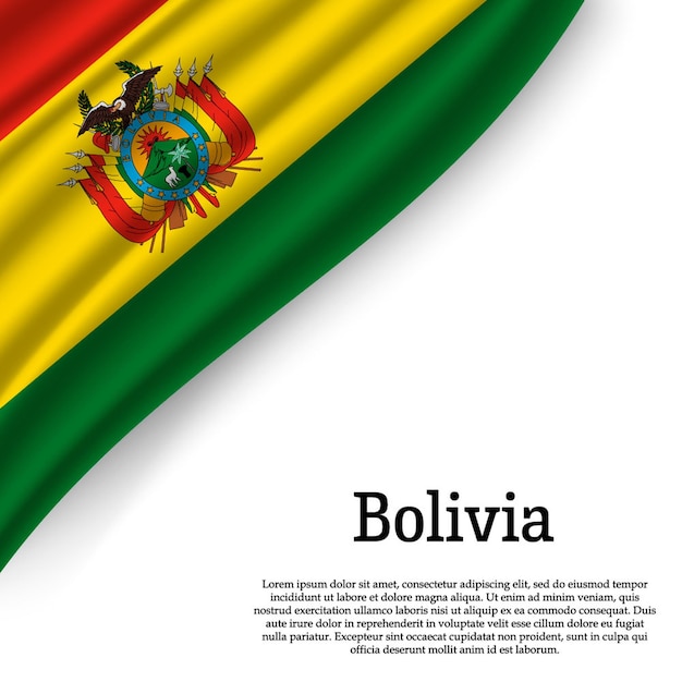 Ondeando la bandera de bolivia en blanco