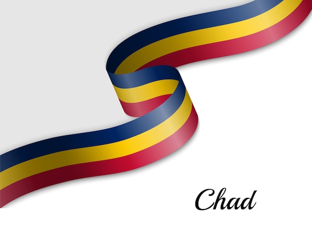 Ondeando la bandera de la cinta de Chad