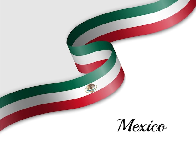Ondeando la bandera de cinta de México
