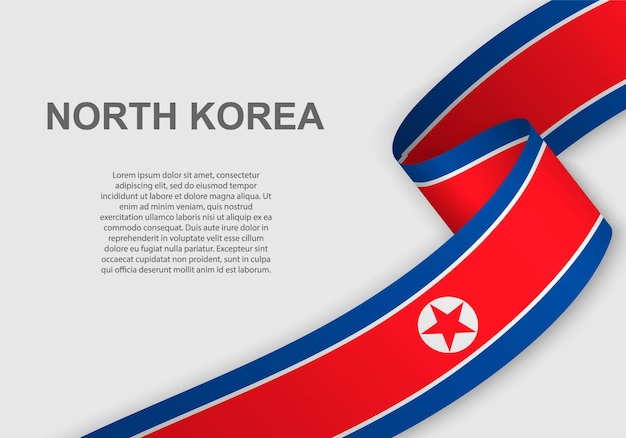 Ondeando la bandera de corea del norte.