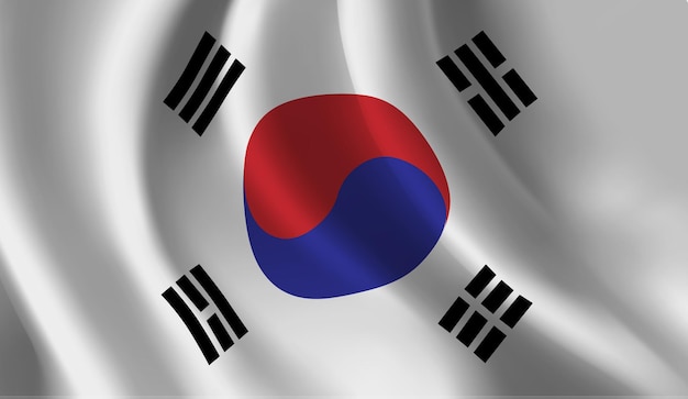 Ondeando la bandera de Corea del sur de fondo abstracto