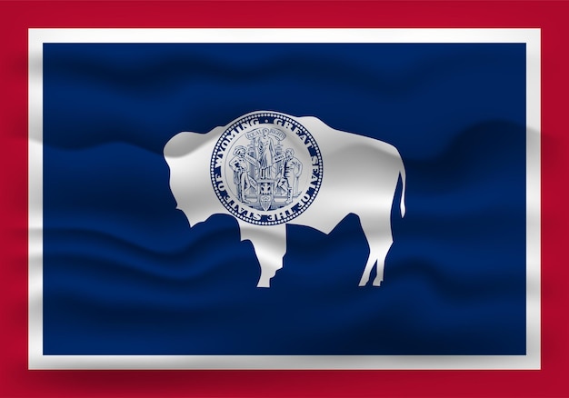 Ondeando la bandera del estado de Wyoming ilustración vectorial