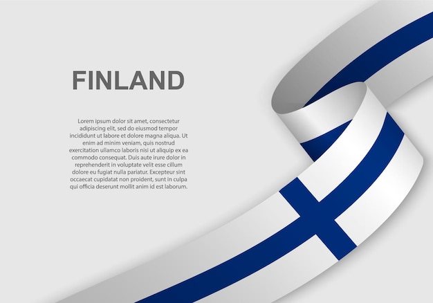 Ondeando la bandera de finlandia.