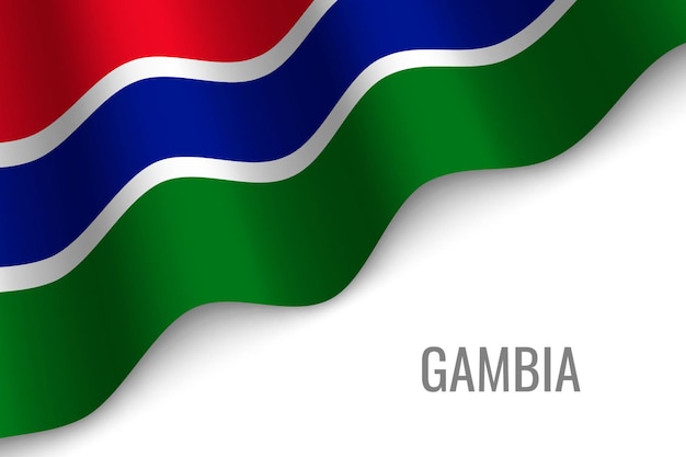 Ondeando la bandera de gambia