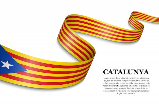 Ondeando la bandera del independentista catalán