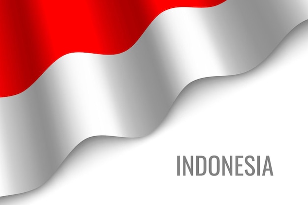 Ondeando la bandera de indonesia.