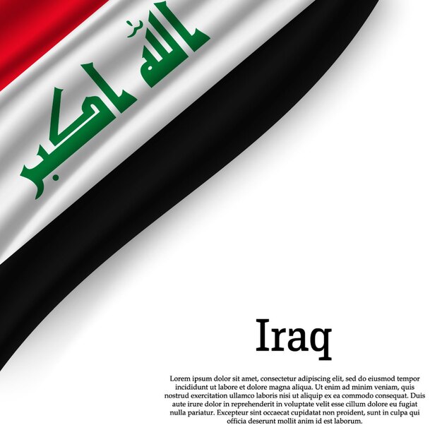 Ondeando la bandera de Irak en blanco