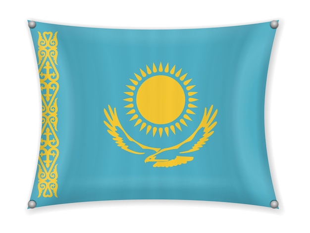 Ondeando la bandera de Kazajstán