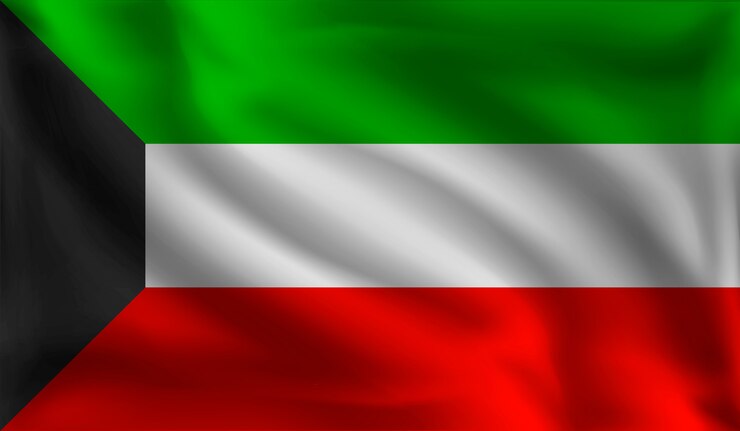 Ondeando la bandera de Kuwait, la bandera de Kuwait