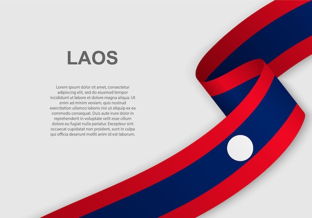 Ondeando la bandera de laos.