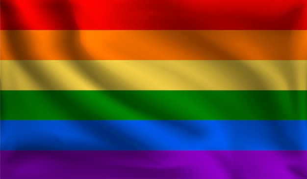 Ondeando la bandera LGBT, la bandera de LGBT