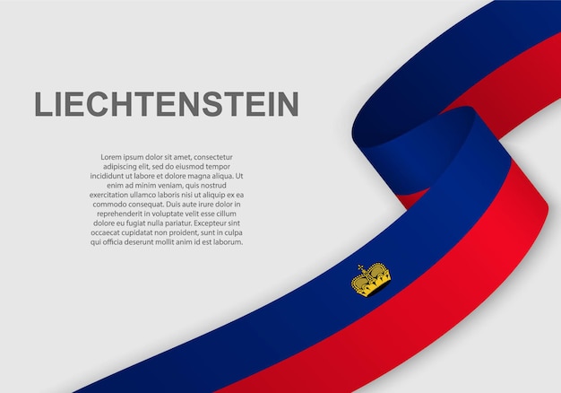 Ondeando la bandera de liechtenstein.