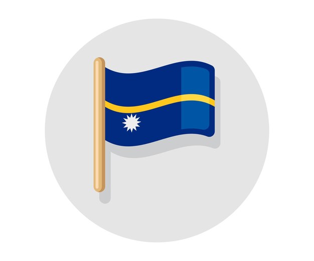 Ondeando la bandera de Nauru vector