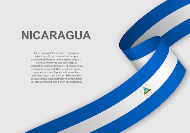 Ondeando la bandera de Nicaragua.