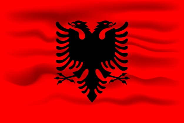 Vector ondeando la bandera del país albania ilustración vectorial