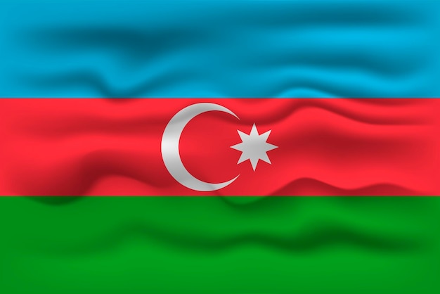 Ondeando la bandera del país Azerbaiyán ilustración vectorial