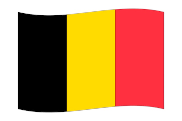 Ondeando la bandera del país Bélgica ilustración vectorial