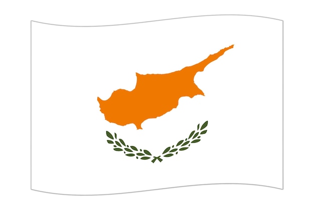Ondeando la bandera del país Chipre ilustración vectorial