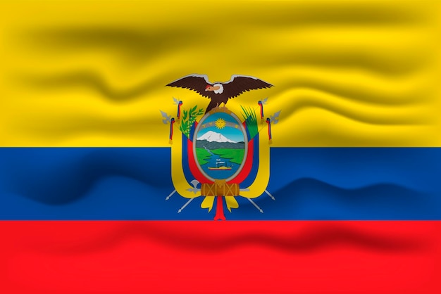 Ondeando la bandera del país Ecuador ilustración vectorial