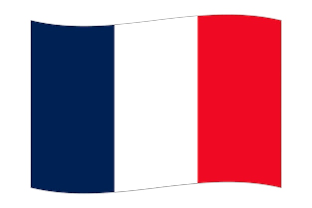 Ondeando la bandera del país Francia ilustración vectorial