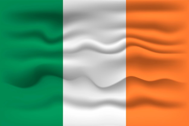 Ondeando la bandera del país Irlanda ilustración vectorial