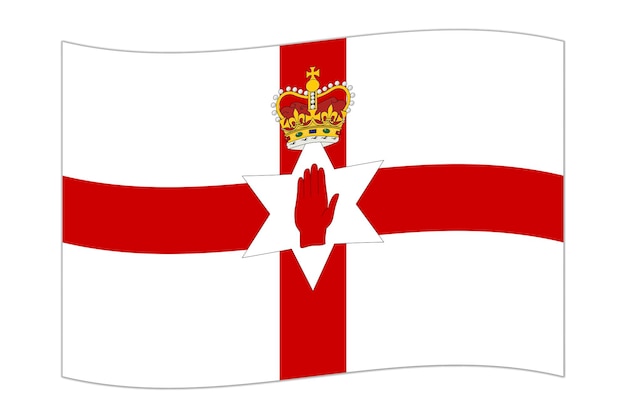Ondeando la bandera del país Irlanda del Norte ilustración vectorial