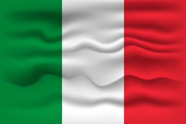 Vector ondeando la bandera del país italia ilustración vectorial