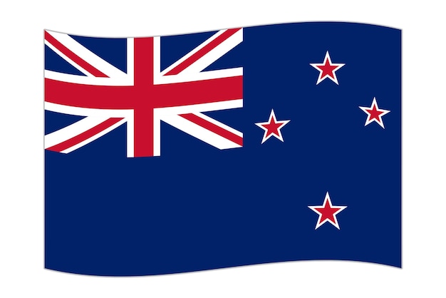 Ondeando la bandera del país Nueva Zelanda ilustración vectorial