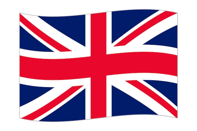Ondeando la bandera del país Reino Unido ilustración vectorial