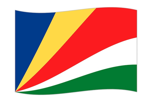 Ondeando la bandera del país Seychelles ilustración vectorial