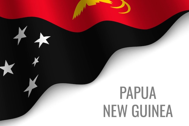 Ondeando la bandera de papua nueva guinea