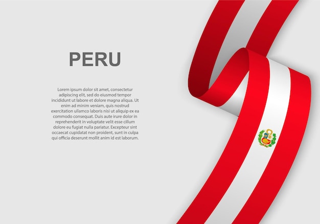 Ondeando la bandera de Perú.