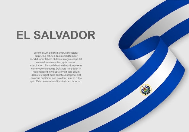 Ondeando la bandera de el salvador.