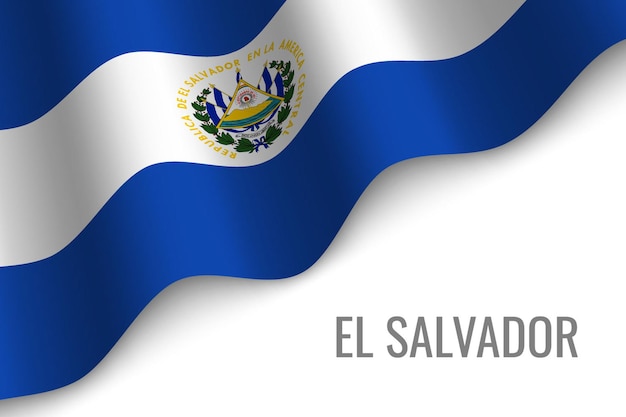 Ondeando la bandera de El Salvador.