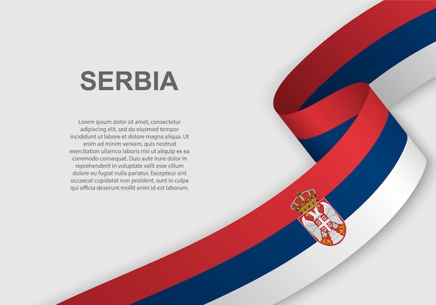 Ondeando la bandera de serbia.