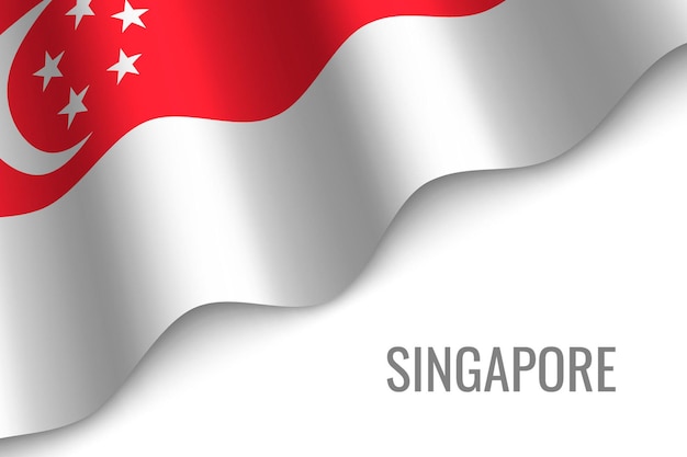 Ondeando la bandera de Singapur