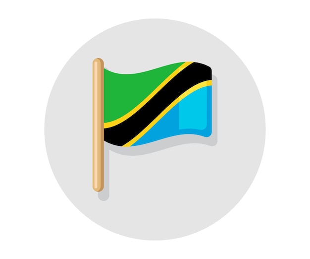 Ondeando la bandera de Tanzania vector