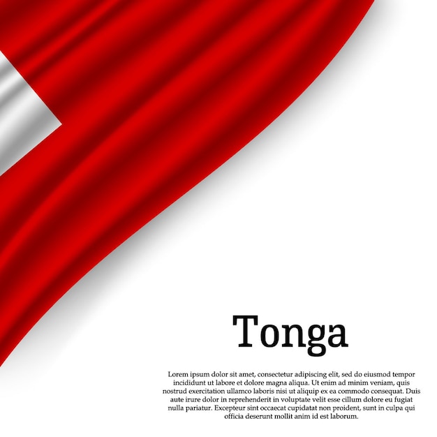 Vector ondeando la bandera de tonga