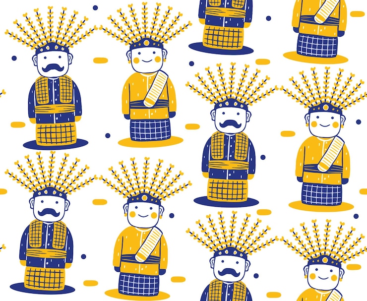 Vector ondelondel seamless pattern en estilo de diseño plano