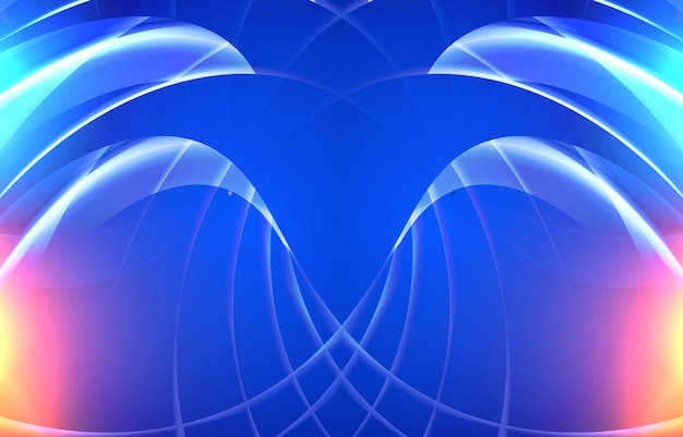 ondulado elegante creativo abstracto colorido moderno con vector de efecto de luz con plantilla de diseño de fondo de color azul