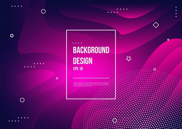 Ondulado geométrico con fondo de diseño fluido. composición de formas gradiente de moda
