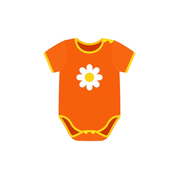 Onesies tela de bebé en diseño plano Vector ilustración de dibujos animados